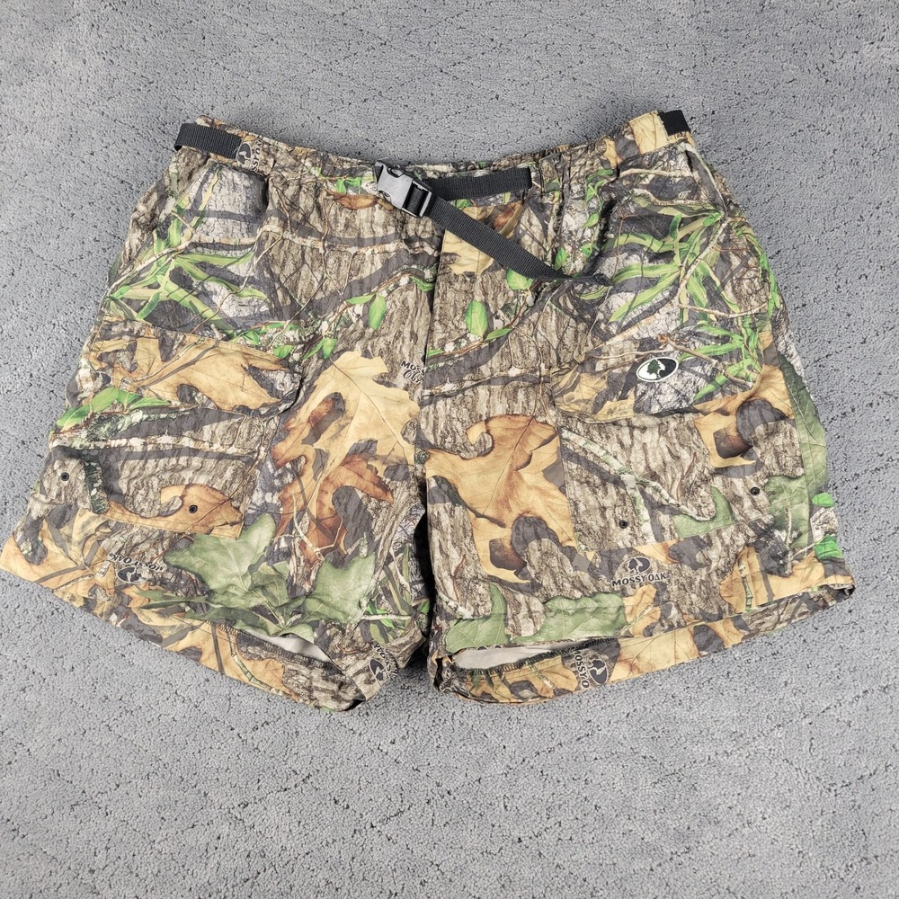 Mossy Oak Cargo Shorts Mens 2XL Camo Belted Hunting Outdoors Camping Hiking